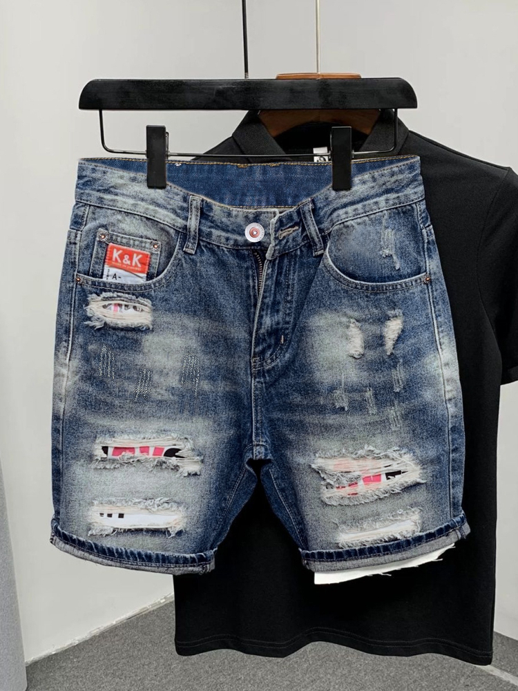 Streetwear Brands - 2026 Summer Ripped Straight Men Denim