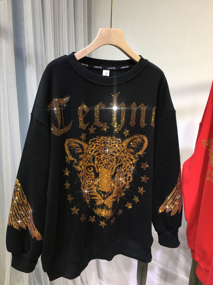 Streetwear Brands - Leopard Rhinestones L-4XL Plus Size Blouse