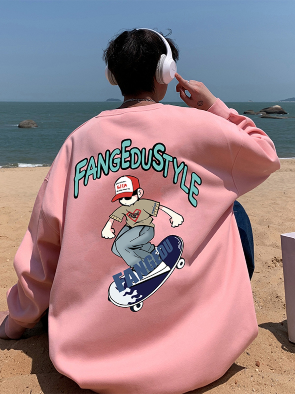 Streetwear Brand Drops - Pink West Coast Oversize Hoodie Men's