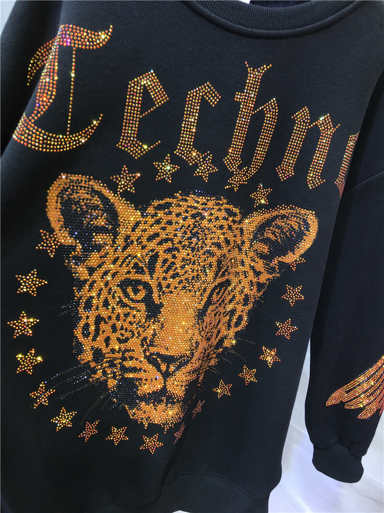 Leopard Rhinestones L-4XL Plus - Streetwear Brands avis et prix